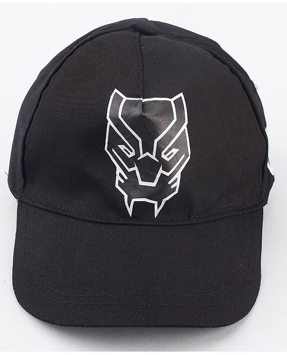 Pine Kids Marvel Summer Cap with Avengers Wakanda Graphics Black -Diameter 19 cm