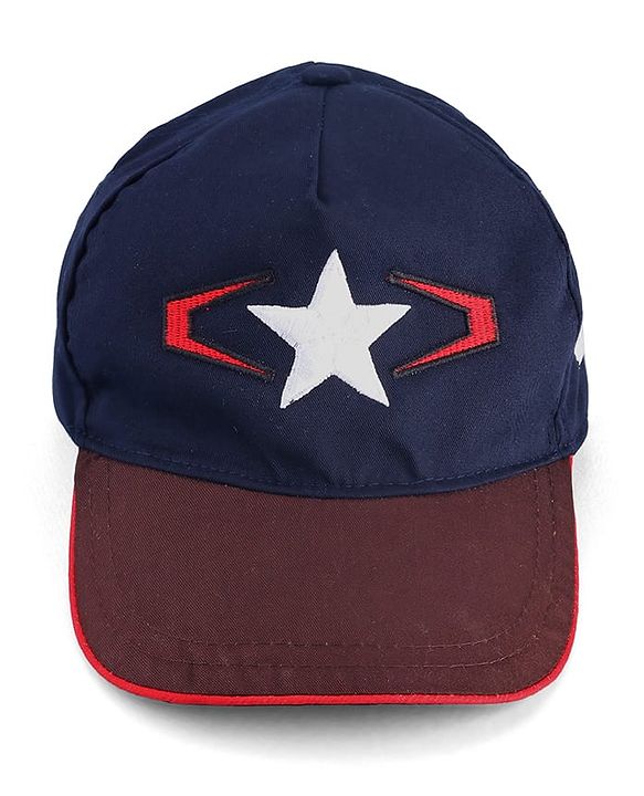Pine Kids Marvel Cotton Woven Summer Cap With Avengers Graphics Navy Blue - Diameter 15 cm