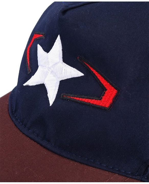 Pine Kids Marvel Cotton Woven Summer Cap With Avengers Graphics Navy Blue - Diameter 15 cm