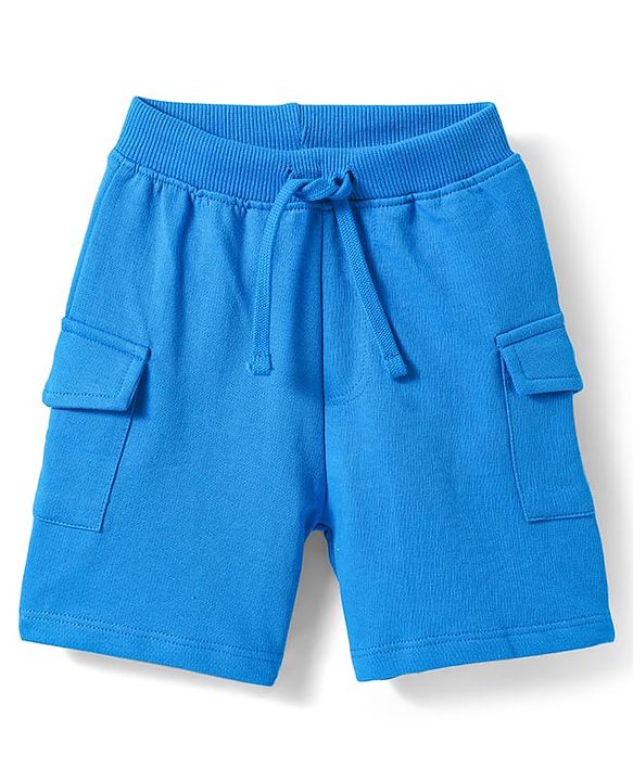 Babyhug Single Jersey Knit Sleeveless T-Shirt & Shorts Set with Beach Theme Print - Yellow & Blue