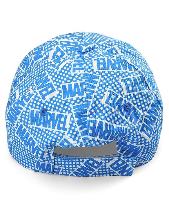 Pine Kids Marvel Cotton Woven Summer Cap with Avengers Print & Badge Detailing Light Blue - Diameter 53 cm