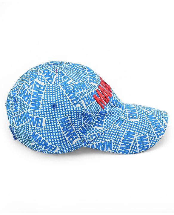 Pine Kids Marvel Cotton Woven Summer Cap with Avengers Print & Badge Detailing Light Blue - Diameter 53 cm