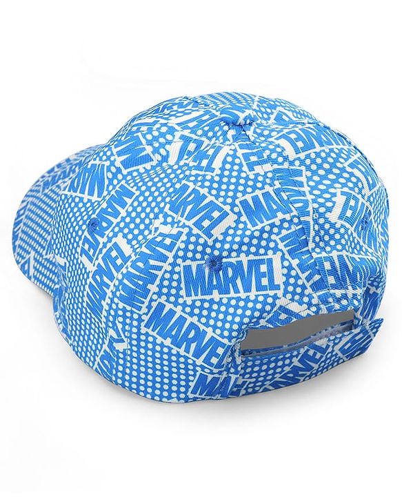 Pine Kids Marvel Cotton Woven Summer Cap with Avengers Print & Badge Detailing Light Blue - Diameter 53 cm