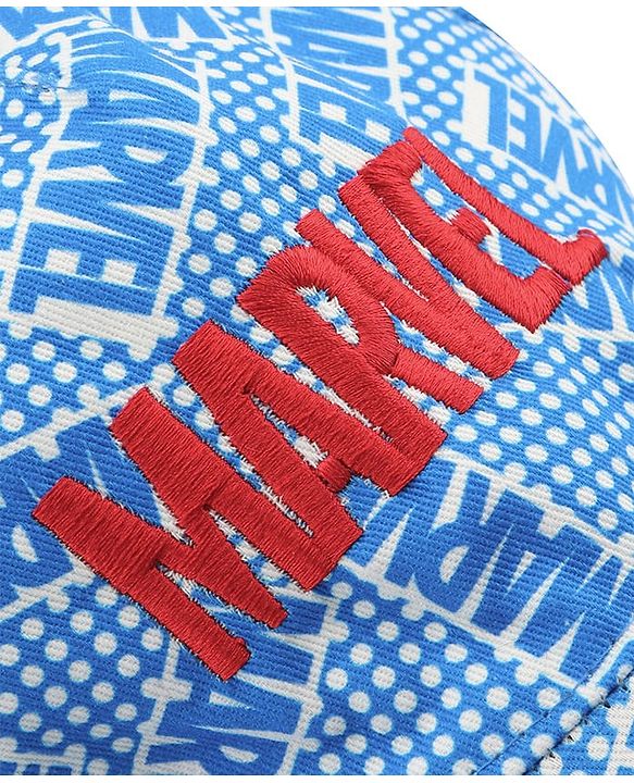 Pine Kids Marvel Cotton Woven Summer Cap with Avengers Print & Badge Detailing Light Blue - Diameter 53 cm