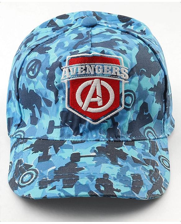 Pine kids Marvel Cotton Woven Cap With Avengers Print Blue - Diameter 19 cm