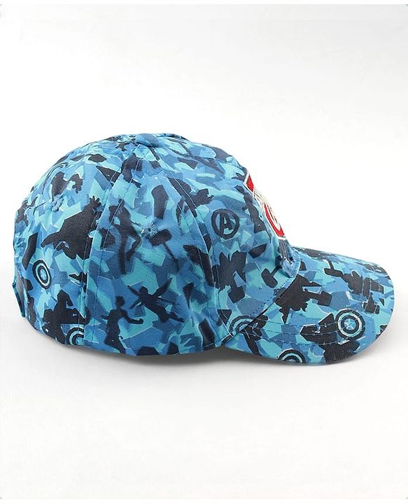 Pine kids Marvel Cotton Woven Cap With Avengers Print Blue - Diameter 19 cm