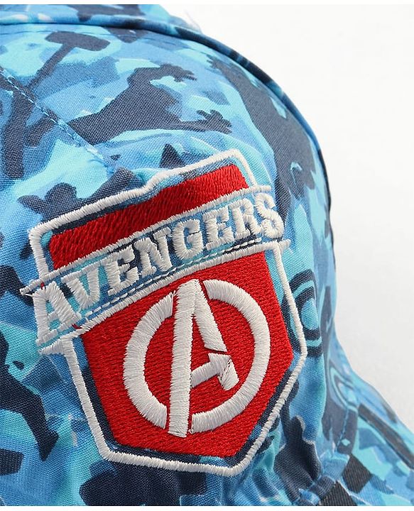 Pine kids Marvel Cotton Woven Cap With Avengers Print Blue - Diameter 19 cm