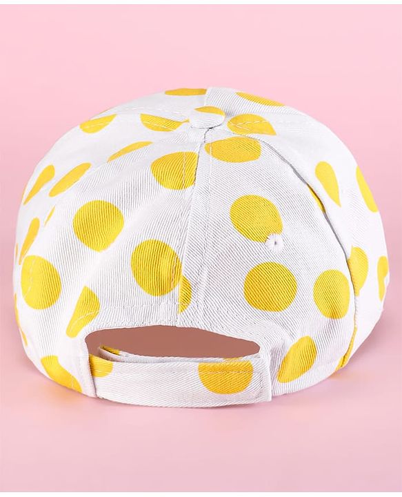 Pine Kids Disney Summer Caps with Minnie Mouse Graphics & Polka Dot Print Yellow & White - Diameter 52.5 cm