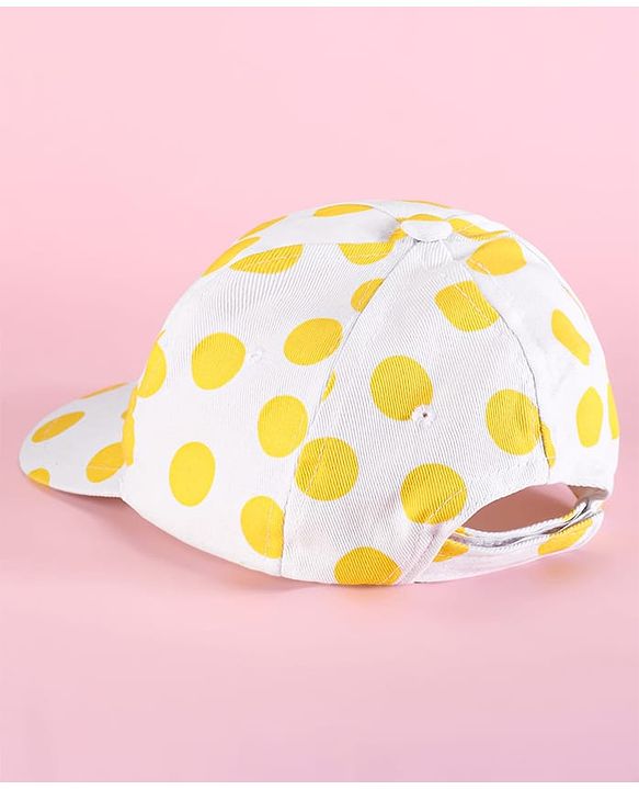 Pine Kids Disney Summer Caps with Minnie Mouse Graphics & Polka Dot Print Yellow & White - Diameter 52.5 cm