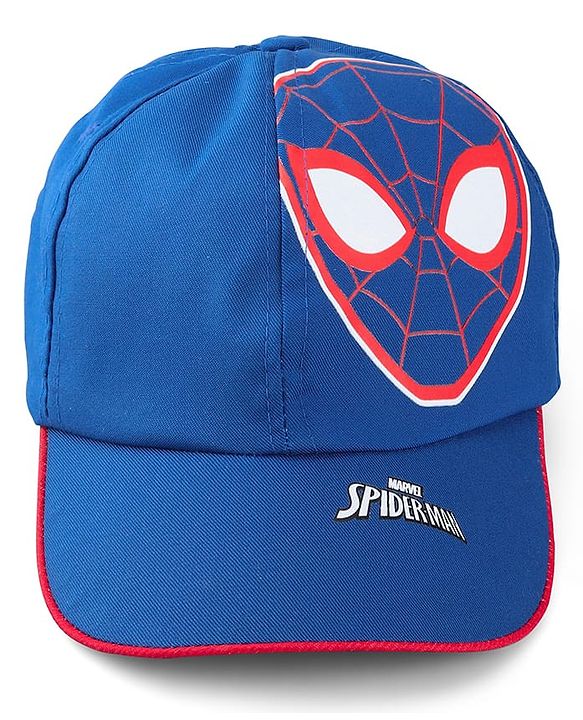 Pinekids Marvel Cotton Woven Summer Cap with Spider-man Graphics Blue - Diameter 16 cm
