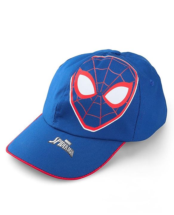 Pinekids Marvel Cotton Woven Summer Cap with Spider-man Graphics Blue - Diameter 16 cm