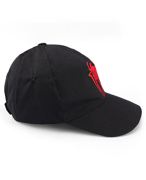 Pine Kids Marvel Cotton Woven Summer Cap with Spiderman Graphics Black - Diameter 17 cm