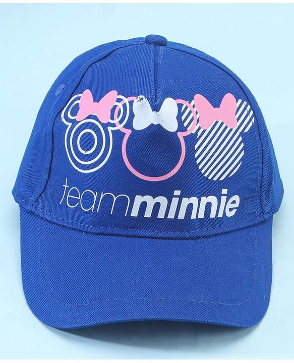Pine Kids Disney 100% Cotton Woven Summer Cap With Minnie Mouse Family Graphics Blue - Diameter 50 cm