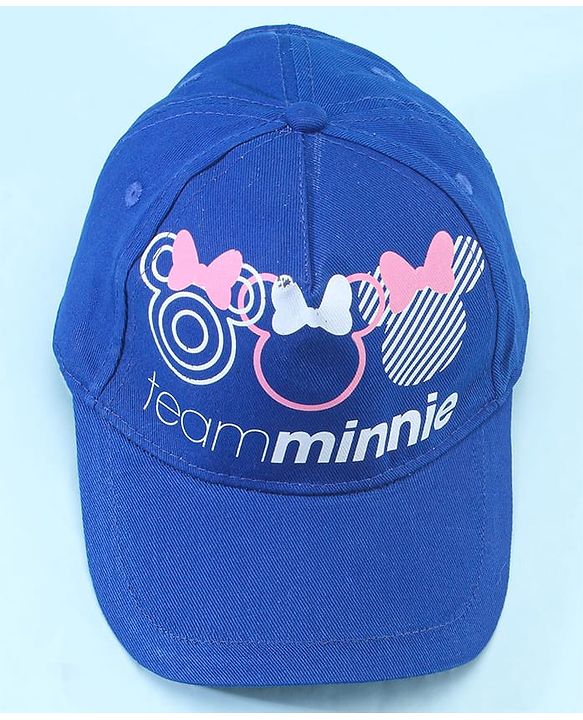 Pine Kids Disney 100% Cotton Woven Summer Cap With Minnie Mouse Family Graphics Blue - Diameter 50 cm