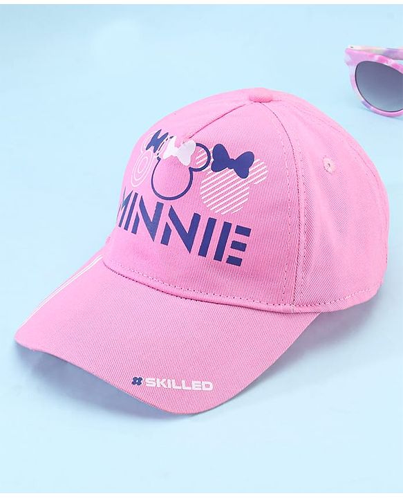Pine Kids Disney 100% Cotton Woven Summer Cap With Minnie Mouse Family Graphics Blue - Diameter 51 cm