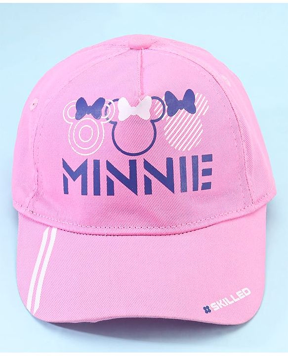 Pine Kids Disney 100% Cotton Woven Summer Cap With Minnie Mouse Family Graphics Blue - Diameter 51 cm