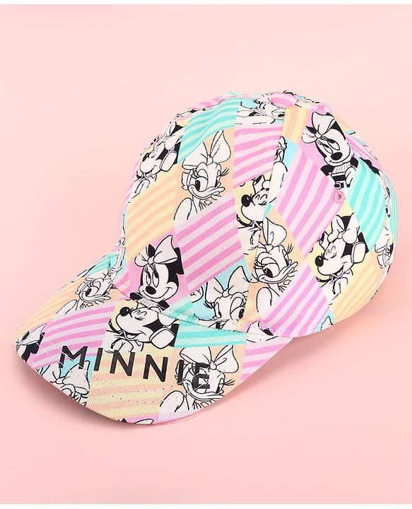 Pine Kids Disney 100% Cotton Summer Cap With Minnie Mouse Family Graphics Pink - Circumference 52 cm