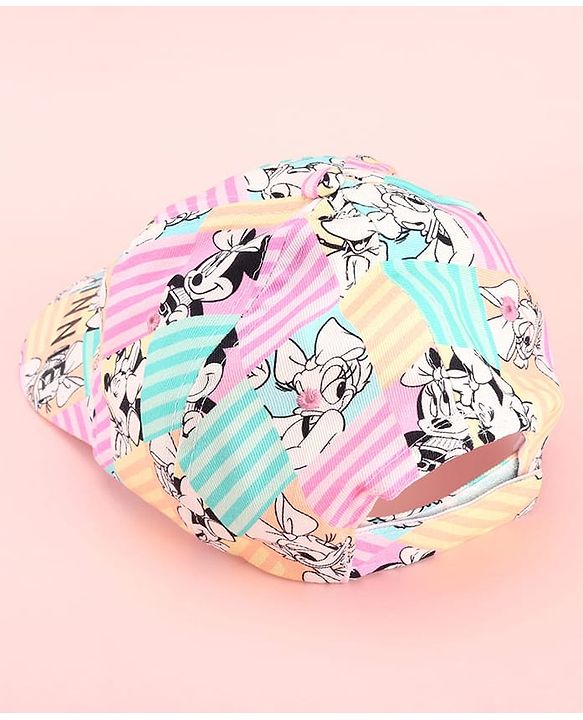 Pine Kids Disney 100% Cotton Summer Cap With Minnie Mouse Family Graphics Pink - Circumference 52 cm