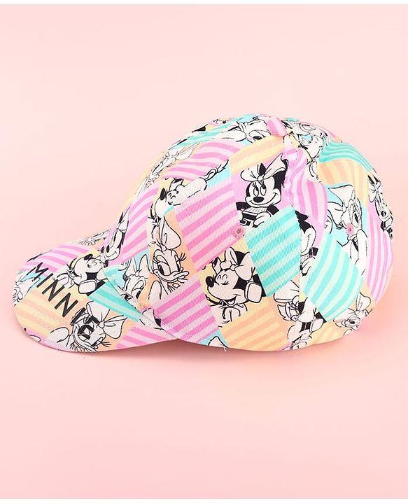 Pine Kids Disney 100% Cotton Summer Cap With Minnie Mouse Family Graphics Pink - Circumference 52 cm