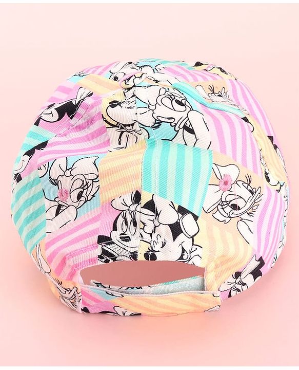 Pine Kids Disney 100% Cotton Summer Cap With Minnie Mouse Family Graphics Pink - Circumference 52 cm