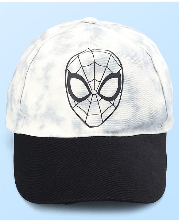 Pine Kids Marvel Cotton Woven Summer Cap With Spider-Man Graphics White - Diameter 16.5 cm