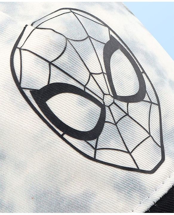 Pine Kids Marvel Cotton Woven Summer Cap With Spider-Man Graphics White - Diameter 16.5 cm