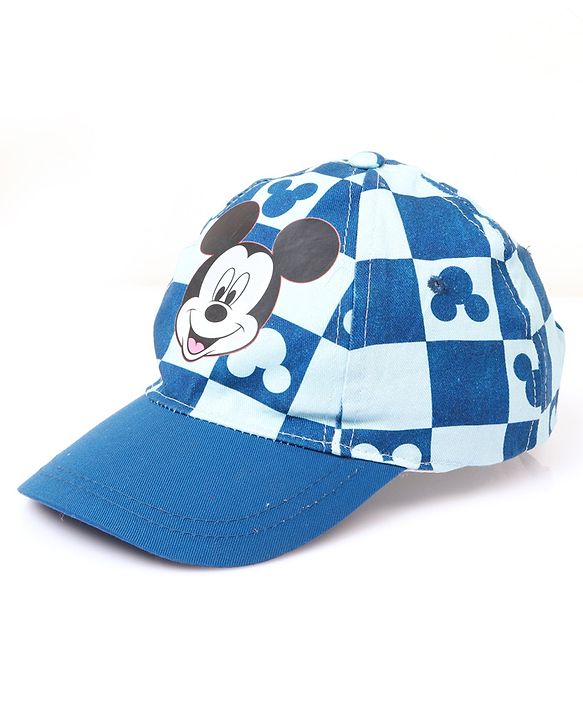 Babyoye Disney 100% Cotton Summer Cap With Mickey Mouse Family Graphics Light Blue - Circumference 48 cm