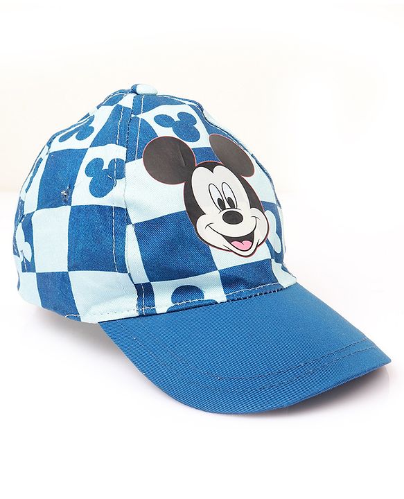 Babyoye Disney 100% Cotton Summer Cap With Mickey Mouse Family Graphics Light Blue - Circumference 48 cm