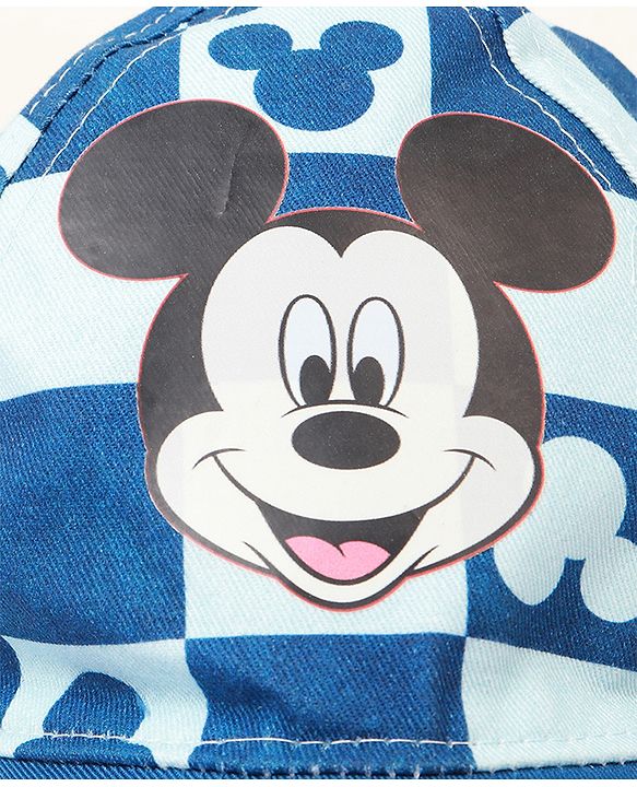 Babyoye Disney 100% Cotton Summer Cap With Mickey Mouse Family Graphics Light Blue - Circumference 48 cm
