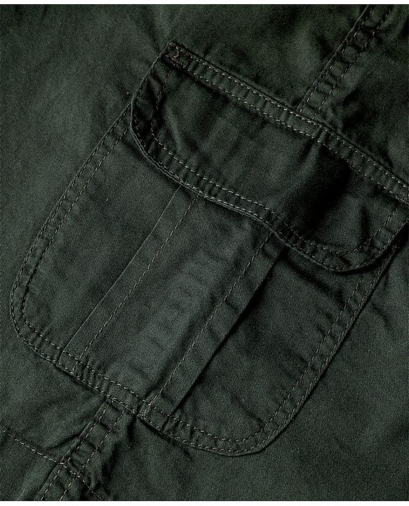 Pine Kids Cotton Woven Mid Calf Solid Skirt - Dark Olive Green