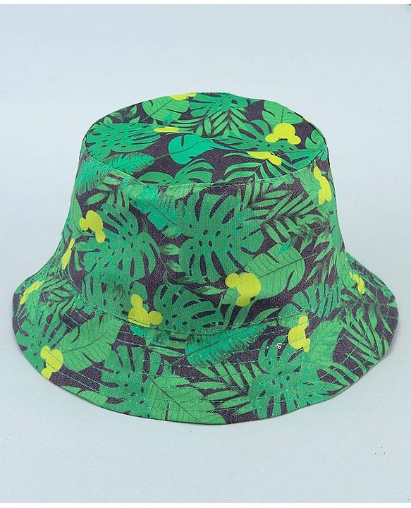 Babyhug Disney Bucket Hat With Mickey Mouse Print Blue & Red  - Diameter 20.5 cm