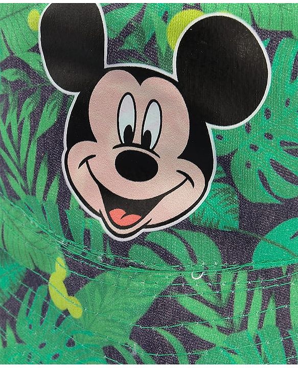 Babyhug Disney Bucket Hat With Mickey Mouse Print Blue & Red  - Diameter 20.5 cm