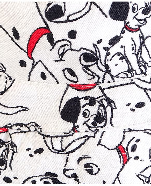 Babyhug Disney Cotton Woven Summer Cap With 101 Dalmatians Print White - Diameter 15 cm
