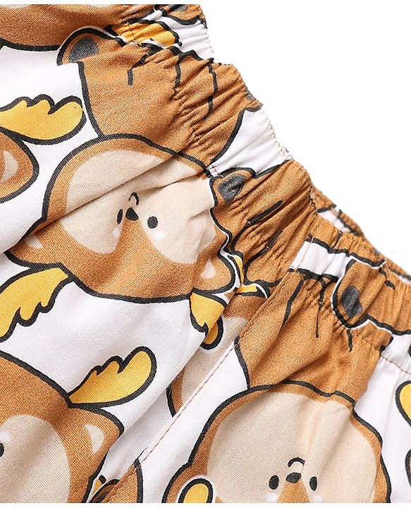 Babyhug Cotton Woven Boxers With Animal Print Pack Of 3 - Blue & White