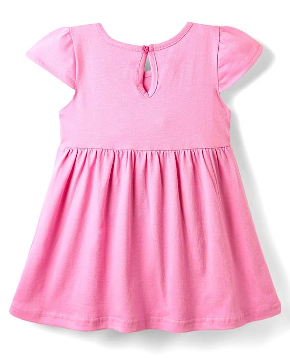 Babyhug Single Jersey Half Sleeves Frocks with Floral & Rainbow Pack of 2 - Pink & Blue