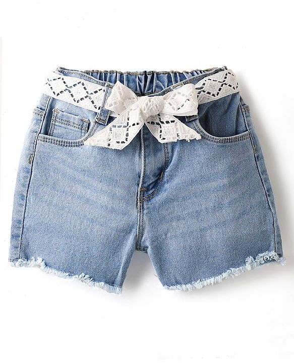 Babyhug Terry Knit Mid Thigh Shorts with Beach Theme Print - Navy Blue main image 1