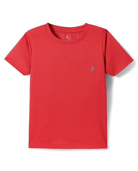 Pine Active Solid Half Sleeve Solid Colour T-Shirt - Red