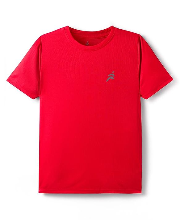 Pine Active Solid Half Sleeve Solid Colour T-Shirt - Red