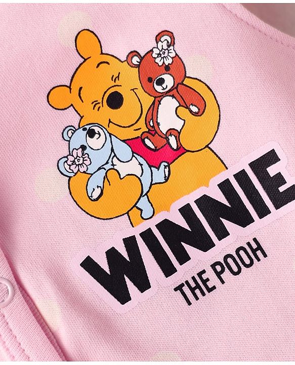 Babyhug Disney Interlock Knit Sleeveless Jhablas With Winnie The Pooh Print Pack Of 3 - Pink Blue & White