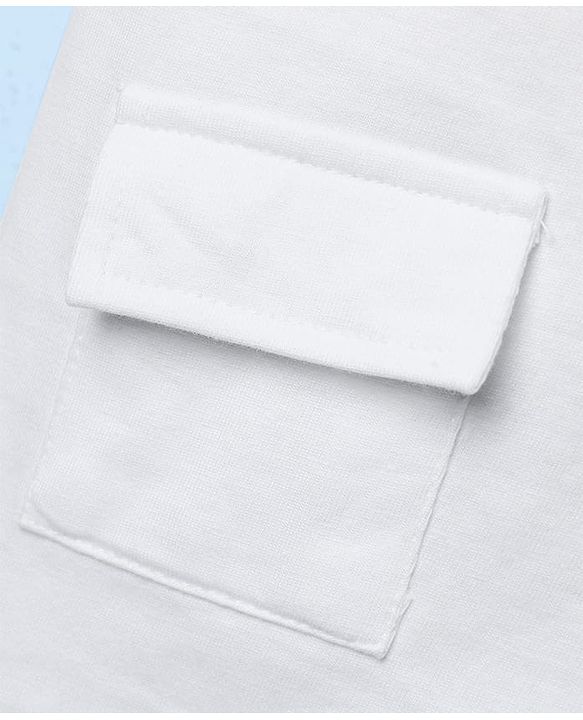 Babyhug Cotton Knit Half Sleeves Oversized T-Shirt with Front & Back Text Print - White