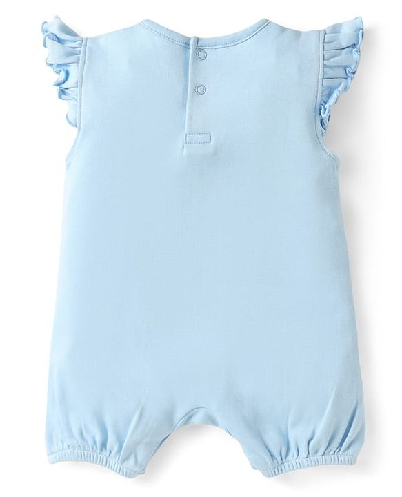 Babyhug Disney Interlock Knit Frill Sleeves Onesies With Winnie The Pooh Graphics Pack Of 3 - Blue Pink & White