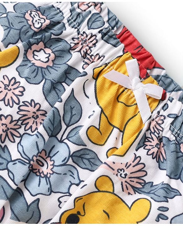 Babyhug Disney Single Jersey Knit Bloomers With Winnie The Pooh Print Pack Of 3 - Pink Blue & White