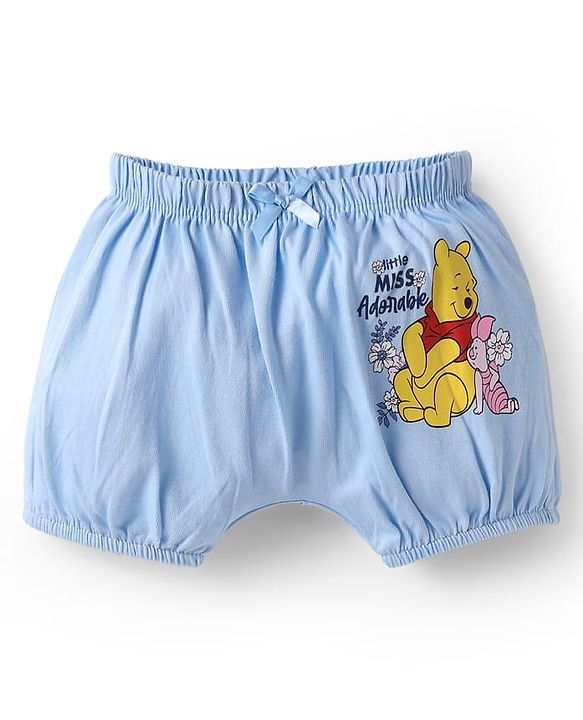 Babyhug Disney Single Jersey Knit Bloomers With Winnie The Pooh Print Pack Of 3 - Pink Blue & White