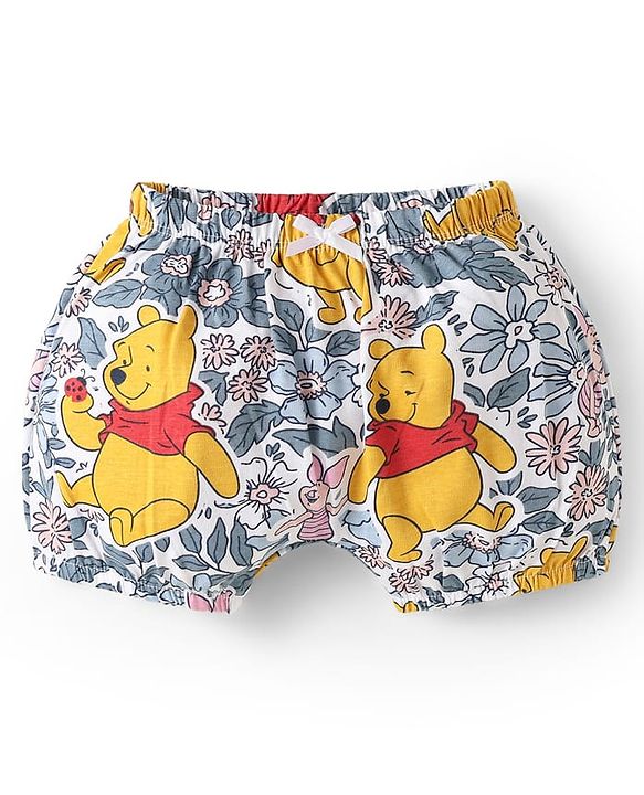 Babyhug Disney Single Jersey Knit Bloomers With Winnie The Pooh Print Pack Of 3 - Pink Blue & White