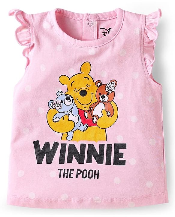 Babyhug Disney Single Jersey Knit Sleeveless T-Shirts With Winnie The Pooh Graphics Pack Of 3 - Pink & Light Blue