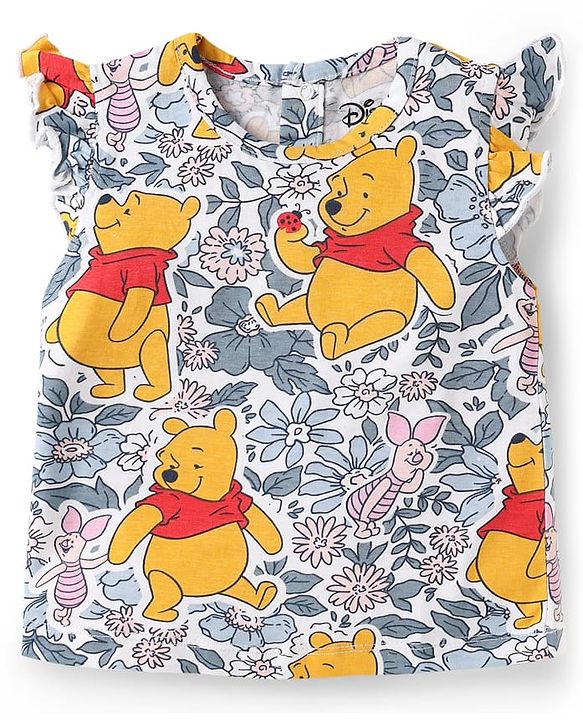 Babyhug Disney Single Jersey Knit Sleeveless T-Shirts With Winnie The Pooh Graphics Pack Of 3 - Pink & Light Blue