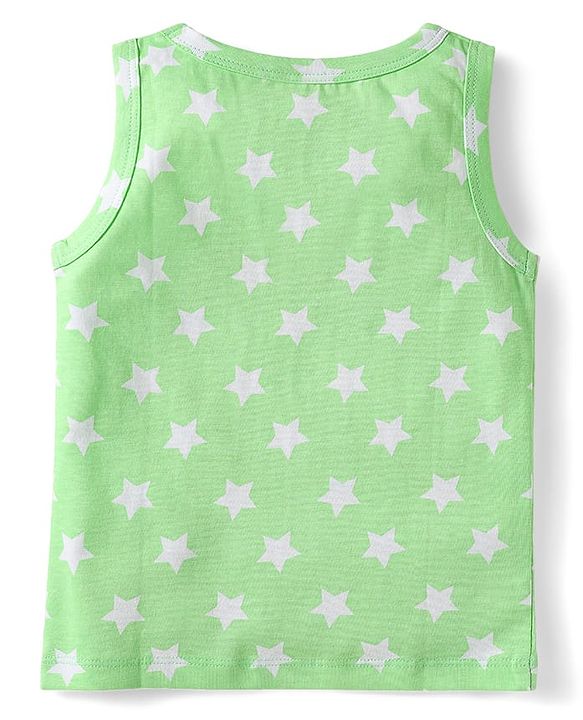 Babyhug Disney Single Jersey Knit Sleeveless Vests With Mickey Mouse & Family Graphics Pack Of 3 - Light Blue Blue & Light Green