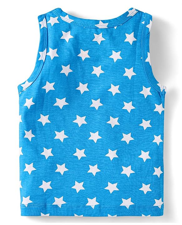 Babyhug Disney Single Jersey Knit Sleeveless Vests With Mickey Mouse & Family Graphics Pack Of 3 - Light Blue Blue & Light Green