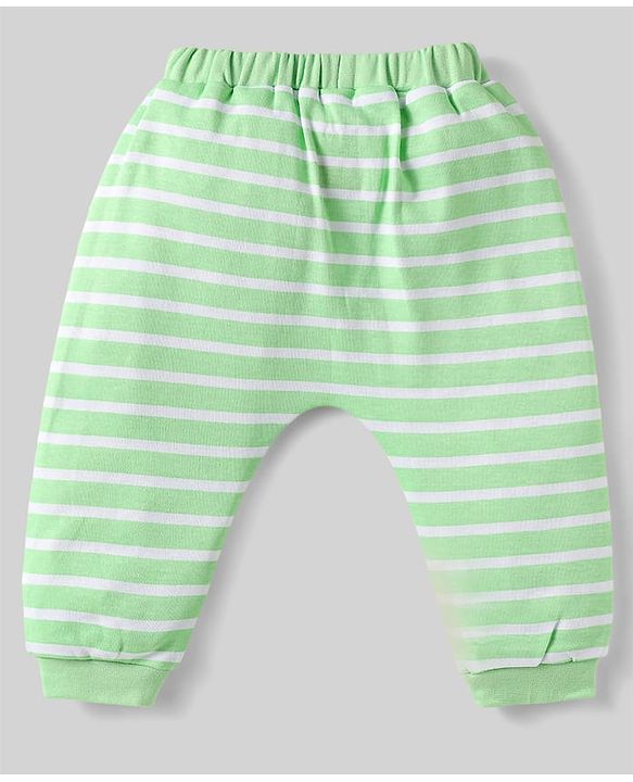 Babyhug Disney Interlock Knit Full Length Diaper Leggings with Mickey Mouse & Family Graphics Pack of 3 - White Blue & Light Green