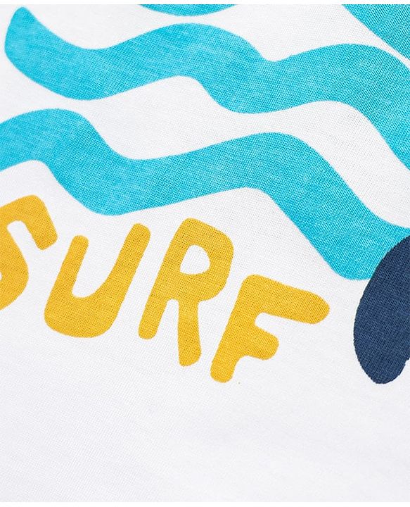 Babyhug Cotton Knit Half Sleeves T-Shirts with Sea Life Print & Stripes Pack of 3 - White
